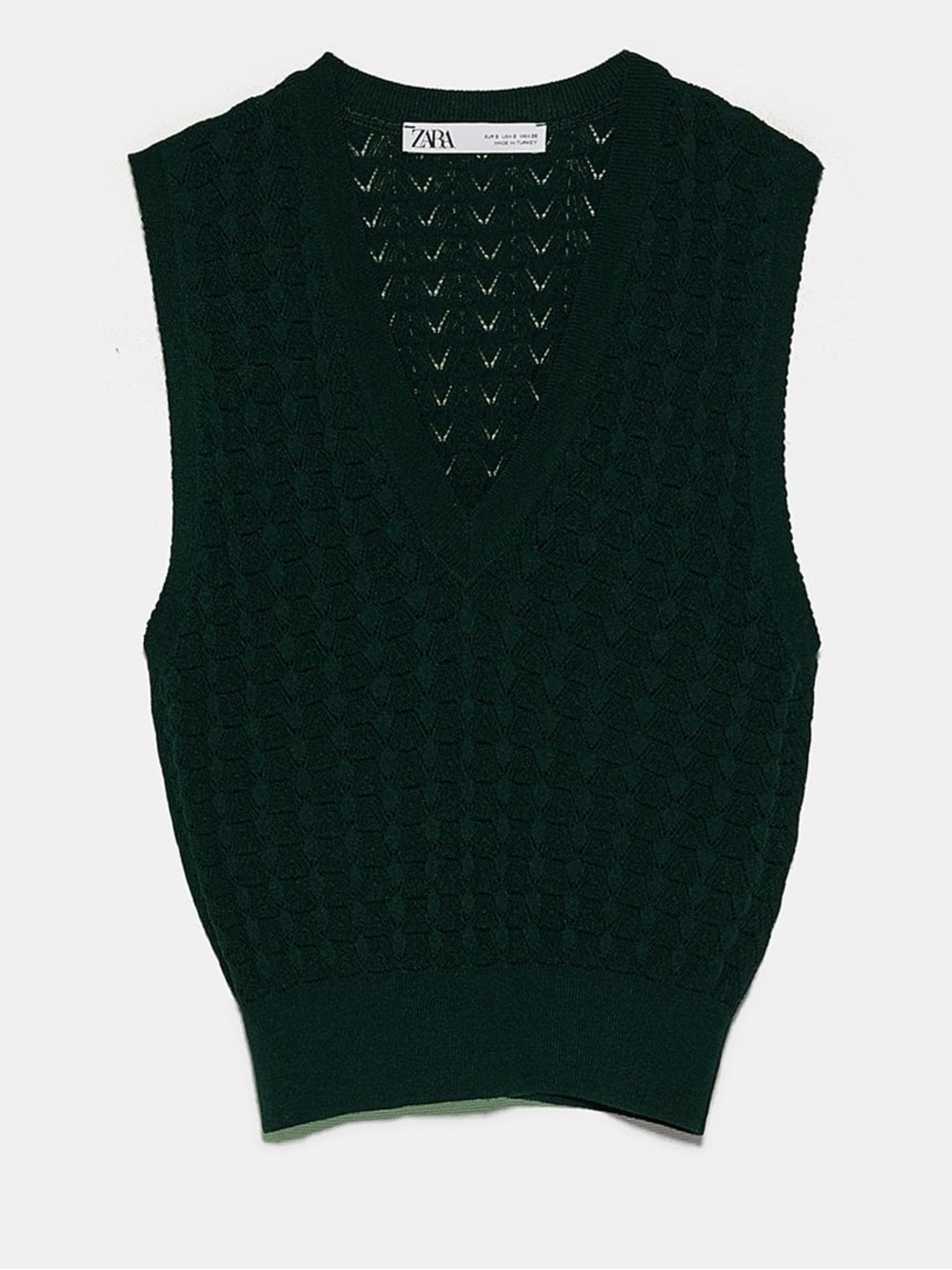 Zara Cable Knit Open-Work Sweater Vest Size M